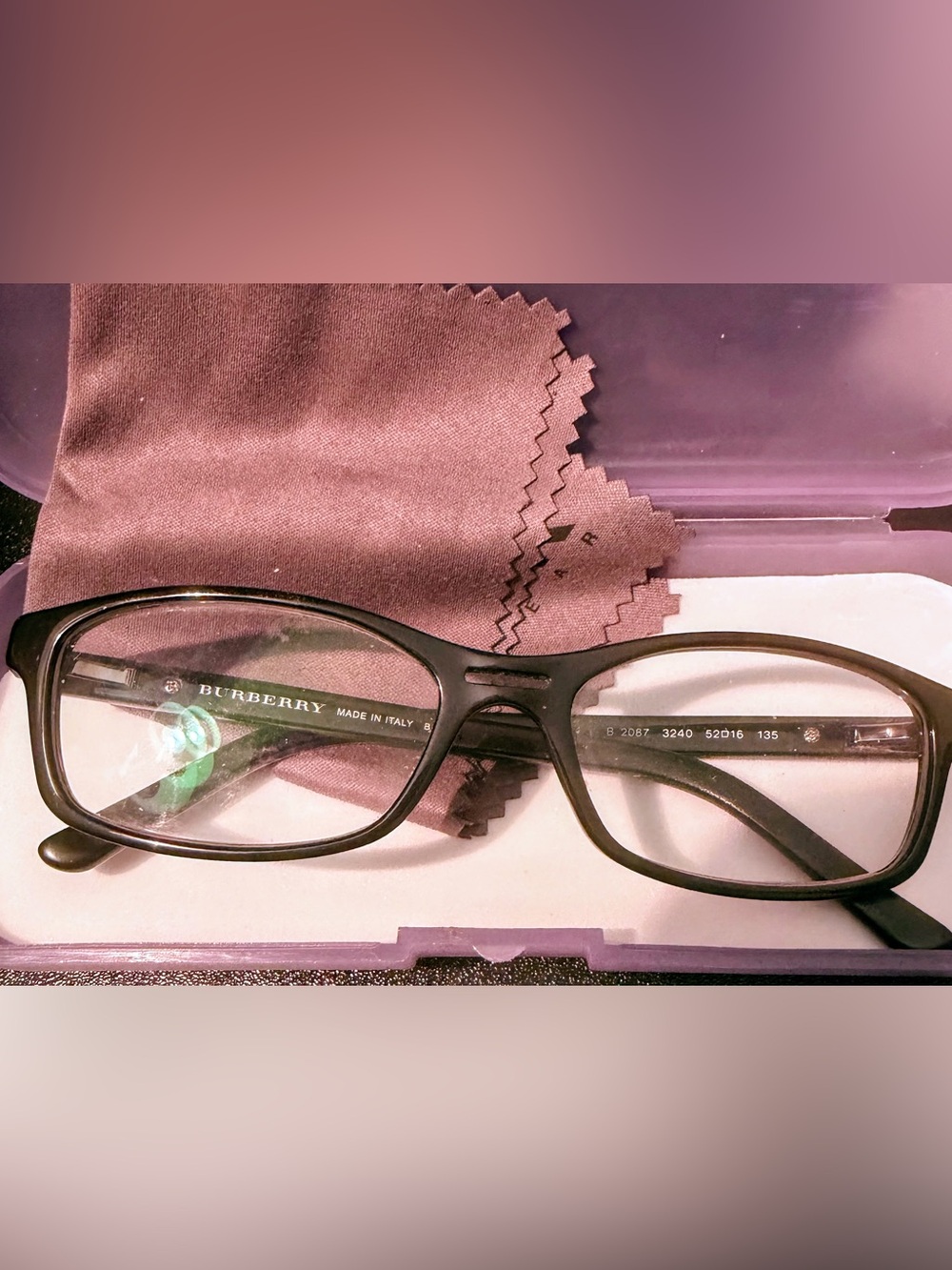 Burberry Black Women's Rectangular Optical Glasses